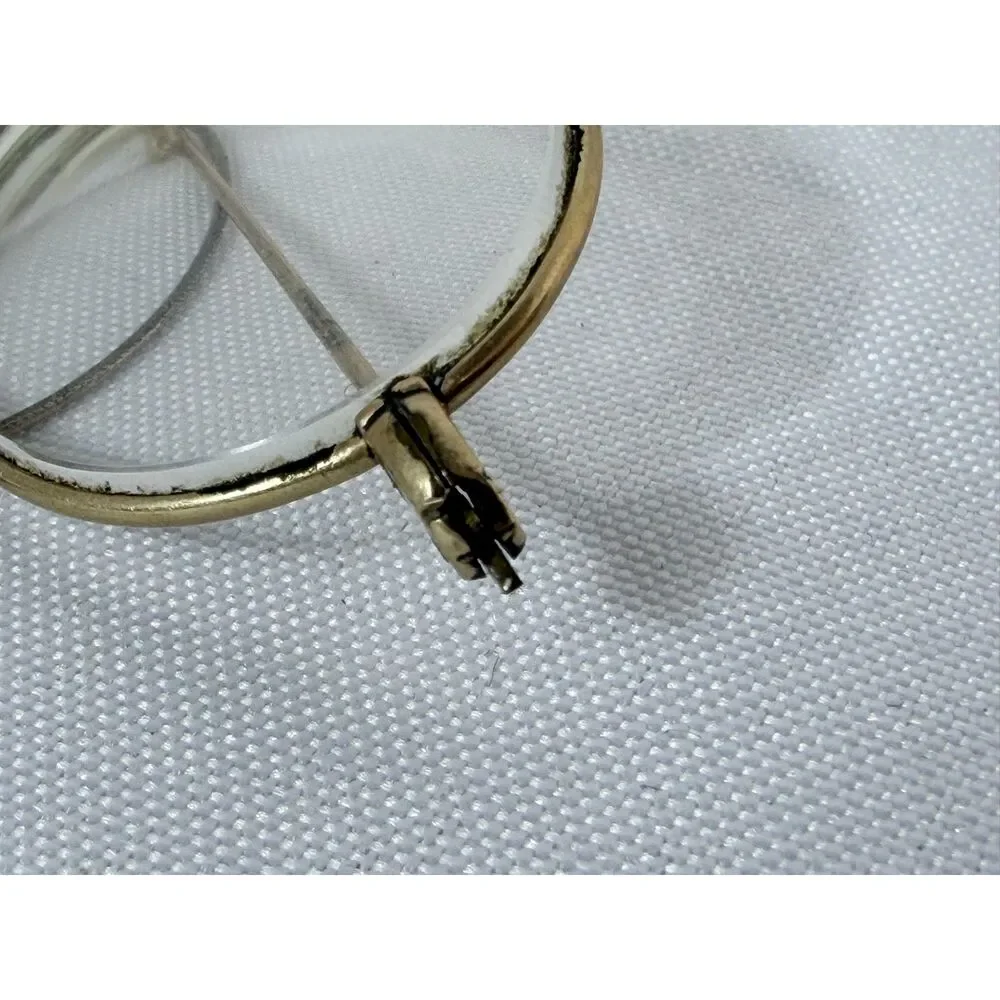 Antique STEVENS & CO Victorian Era Gold Wire Rim Eyeglasses Near Sight Cable